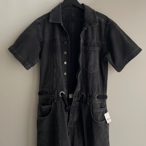 Free People Edison Wide Leg Coverall in Nightlite - Picture 4 of 9